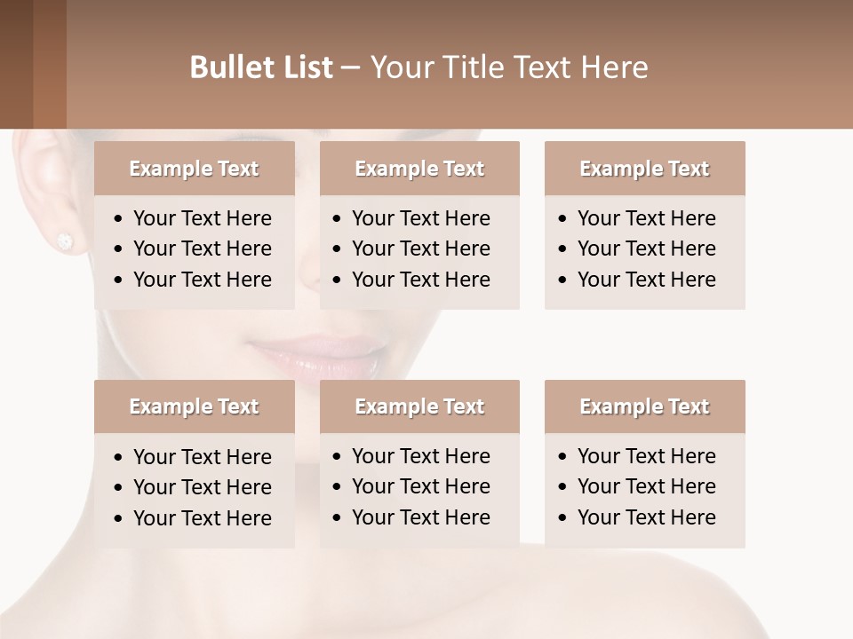 A Woman With A Brown Background And A White Background PowerPoint Template