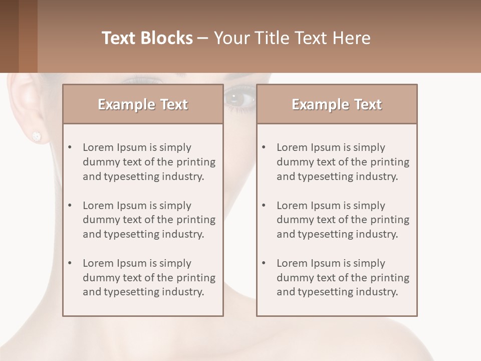 A Woman With A Brown Background And A White Background PowerPoint Template