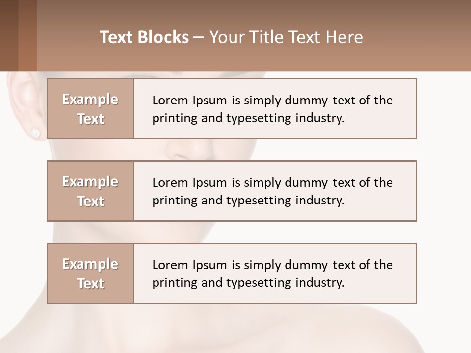 A Woman With A Brown Background And A White Background PowerPoint Template