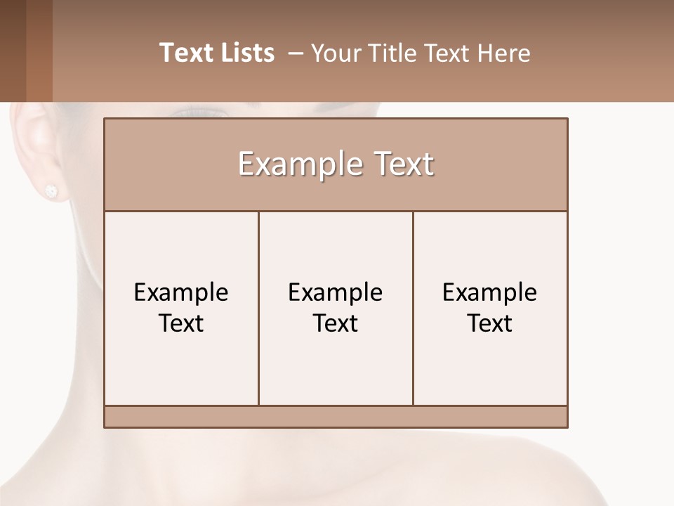 A Woman With A Brown Background And A White Background PowerPoint Template