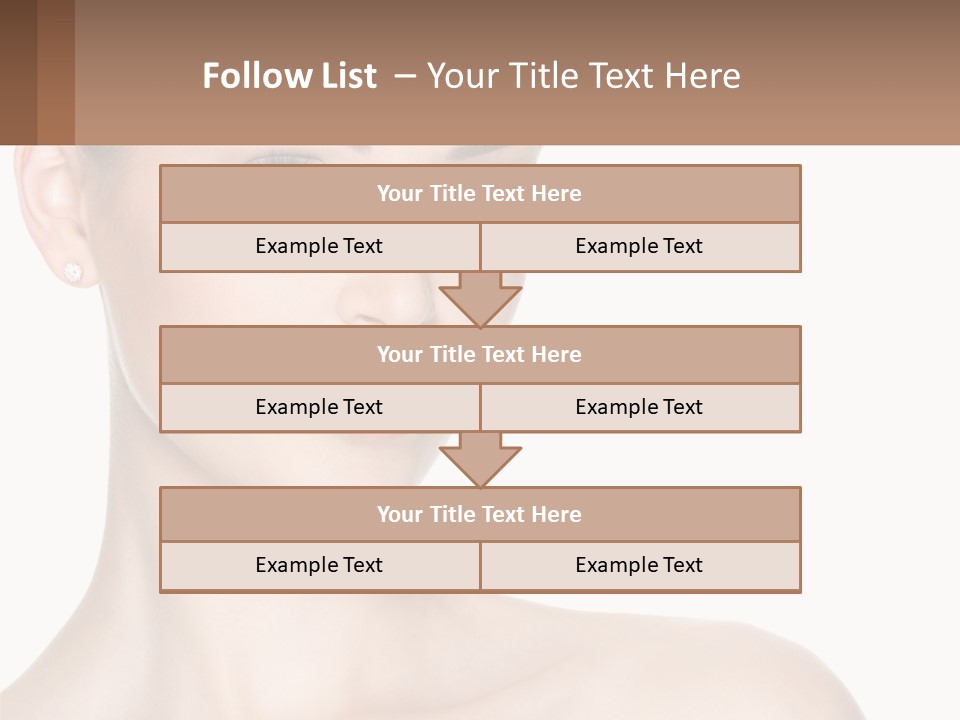 A Woman With A Brown Background And A White Background PowerPoint Template