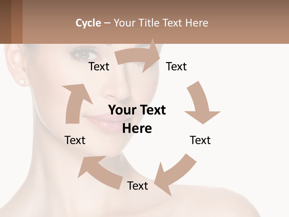 A Woman With A Brown Background And A White Background PowerPoint Template