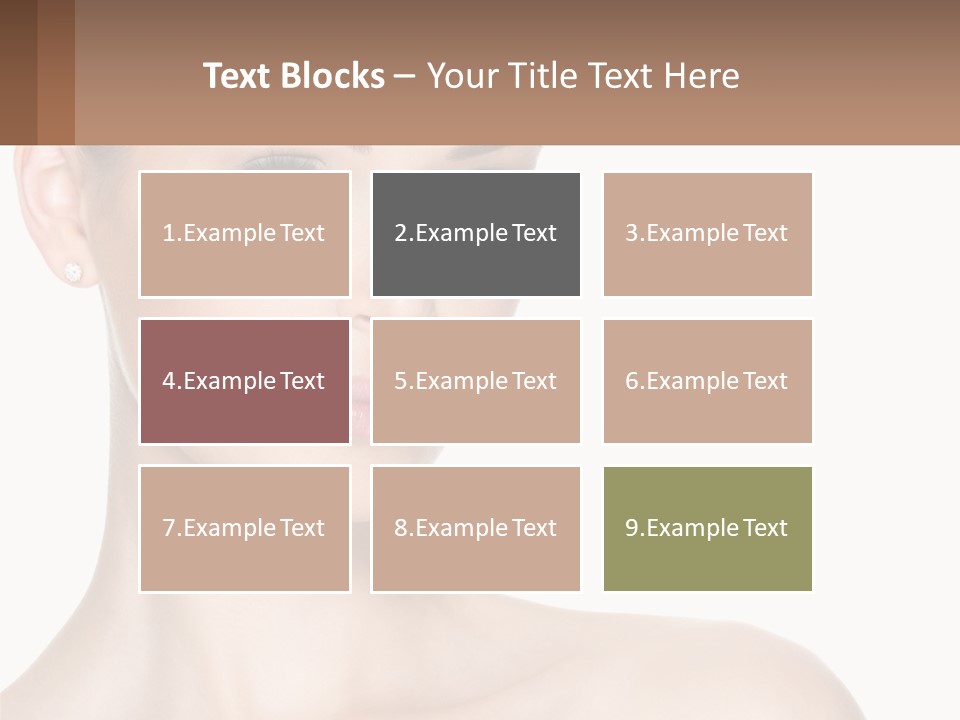 A Woman With A Brown Background And A White Background PowerPoint Template