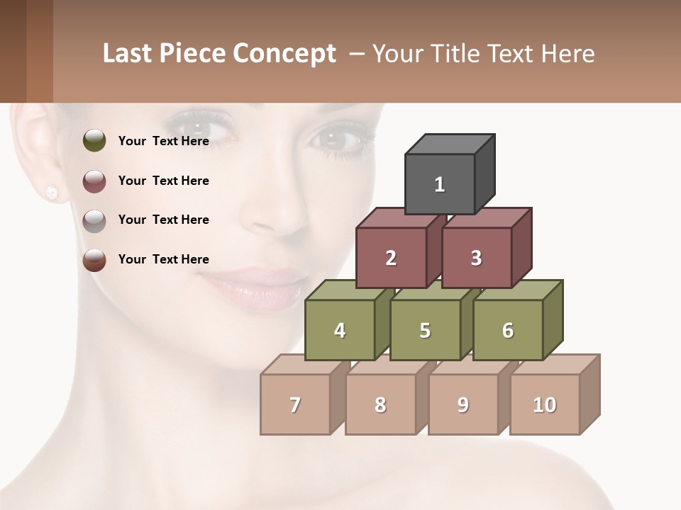 A Woman With A Brown Background And A White Background PowerPoint Template