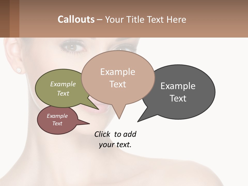 A Woman With A Brown Background And A White Background PowerPoint Template