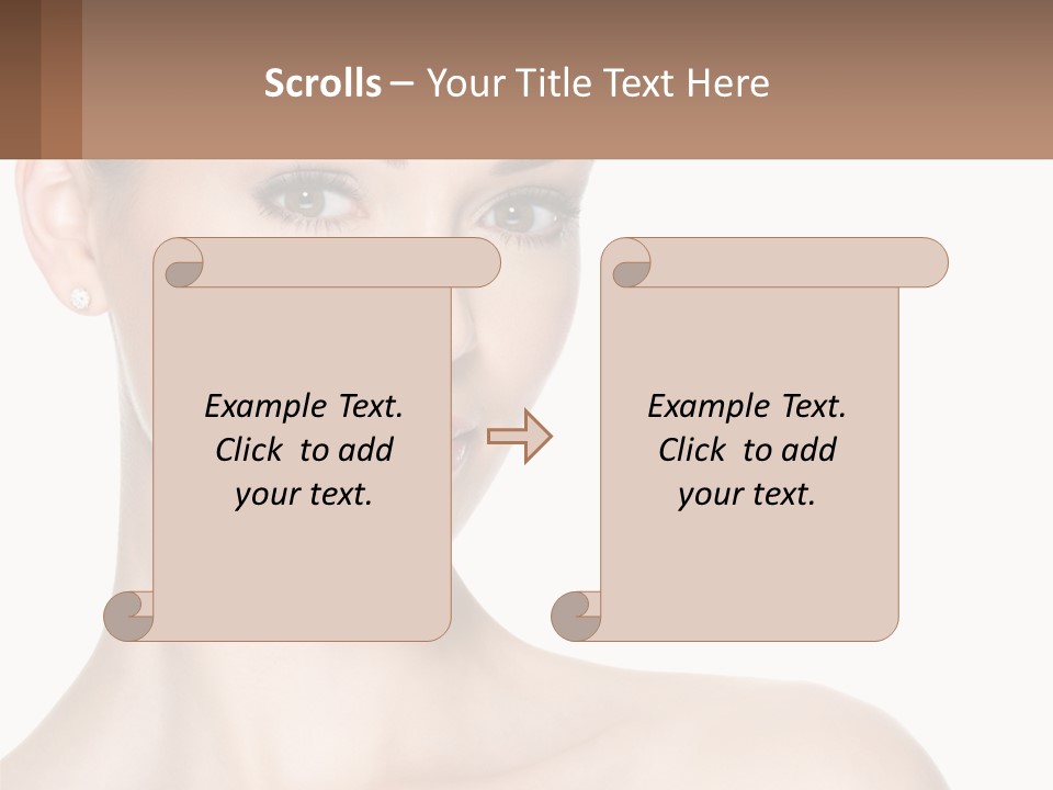A Woman With A Brown Background And A White Background PowerPoint Template
