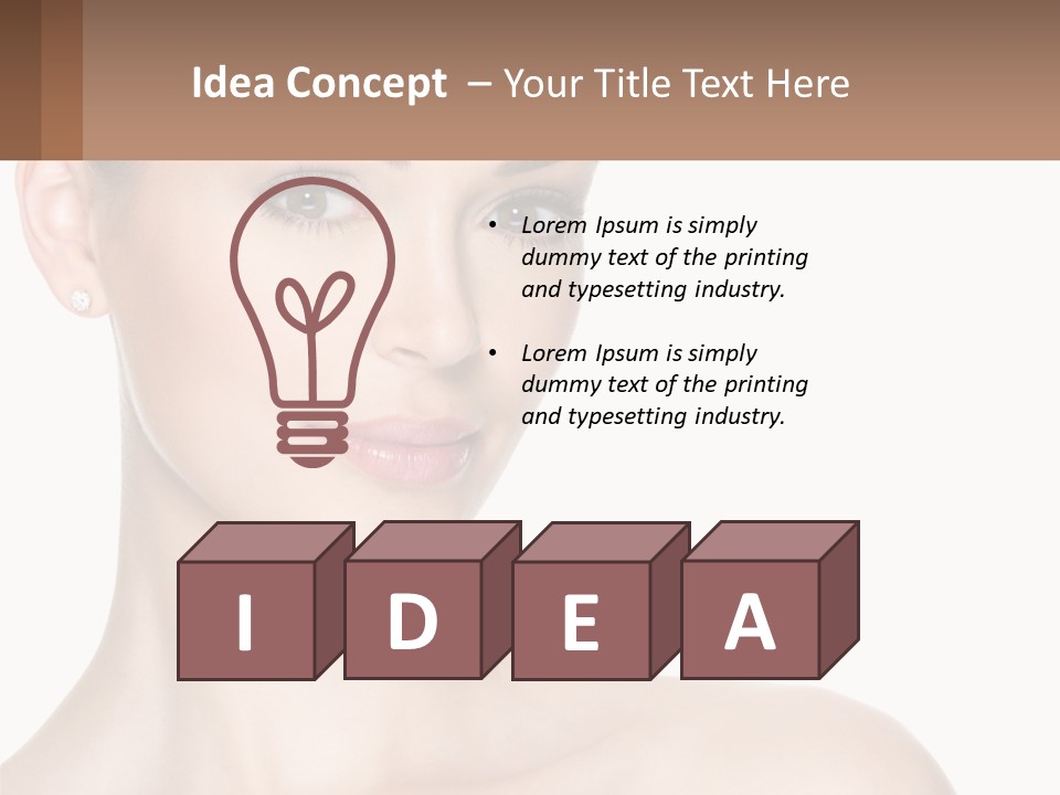 A Woman With A Brown Background And A White Background PowerPoint Template