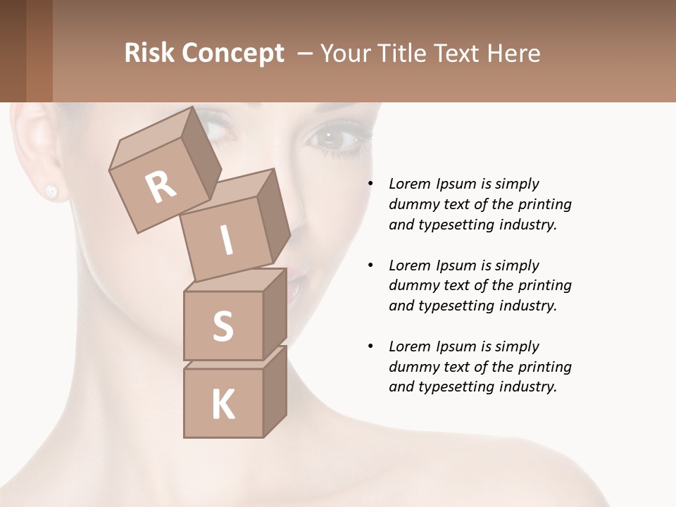 A Woman With A Brown Background And A White Background PowerPoint Template