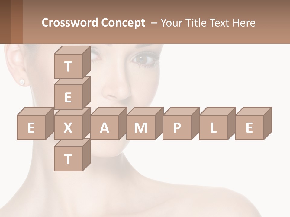A Woman With A Brown Background And A White Background PowerPoint Template
