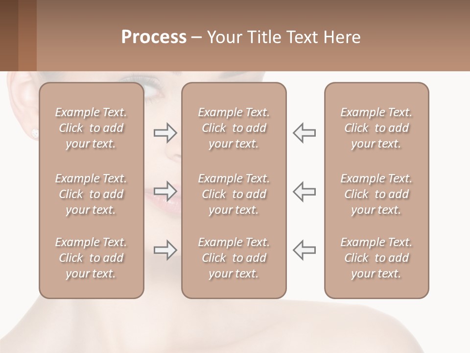 A Woman With A Brown Background And A White Background PowerPoint Template