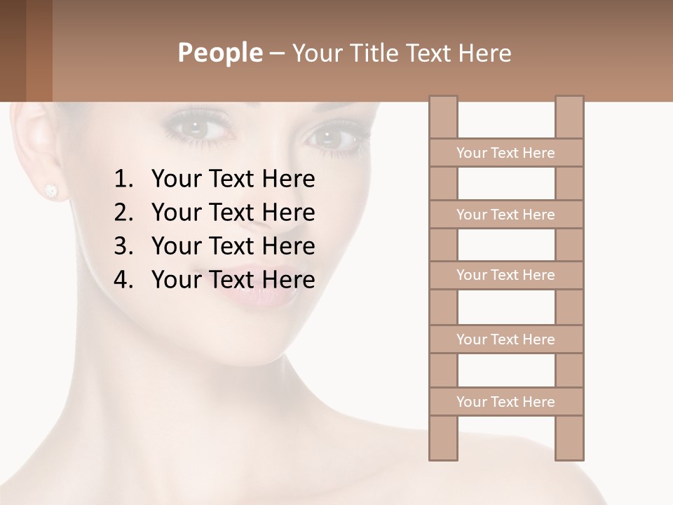 A Woman With A Brown Background And A White Background PowerPoint Template