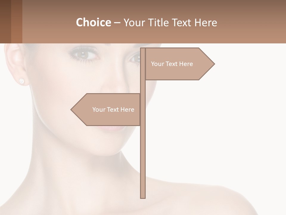 A Woman With A Brown Background And A White Background PowerPoint Template
