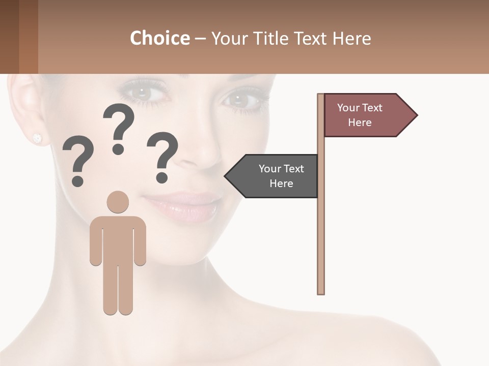A Woman With A Brown Background And A White Background PowerPoint Template