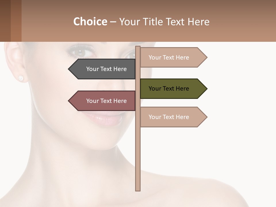 A Woman With A Brown Background And A White Background PowerPoint Template