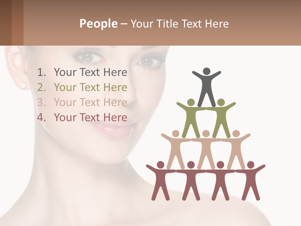 A Woman With A Brown Background And A White Background PowerPoint Template