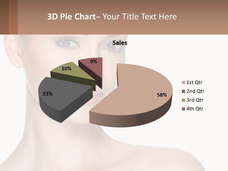 A Woman With A Brown Background And A White Background PowerPoint Template