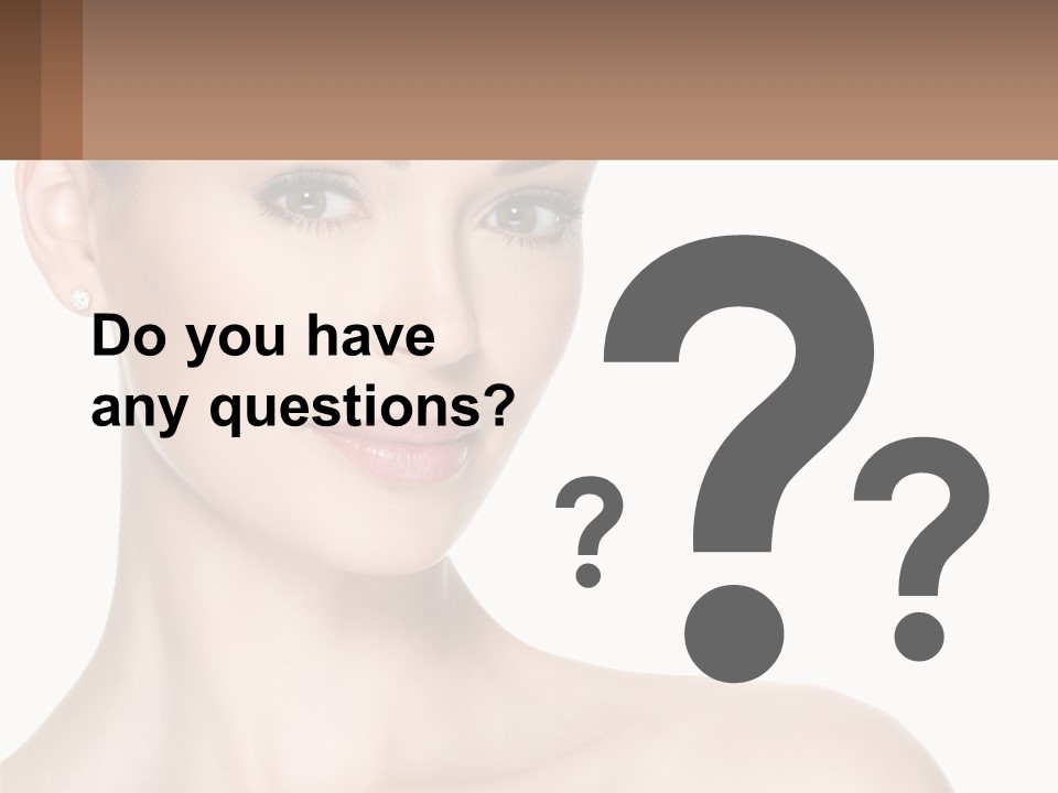 A Woman With A Brown Background And A White Background PowerPoint Template