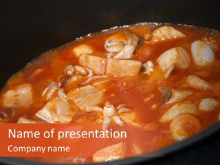 A Stew Of Food Is Being Cooked In A Pot PowerPoint Template