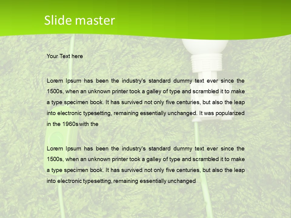 A Light Bulb On The Grass Powerpoint Template PowerPoint Template