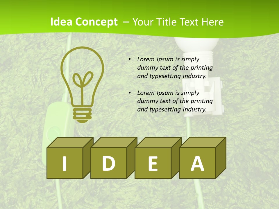 A Light Bulb On The Grass Powerpoint Template PowerPoint Template