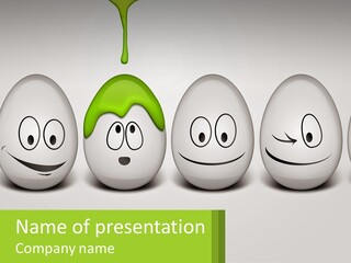 A Group Of Eggs With Faces Painted On Them PowerPoint Template