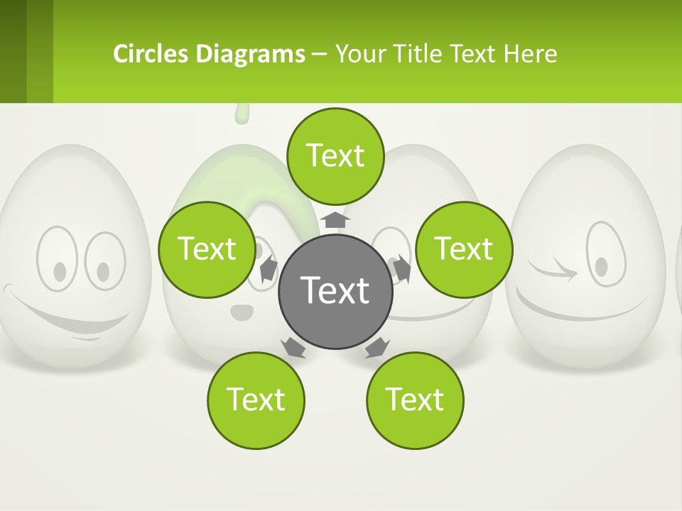 A Group Of Eggs With Faces Painted On Them PowerPoint Template