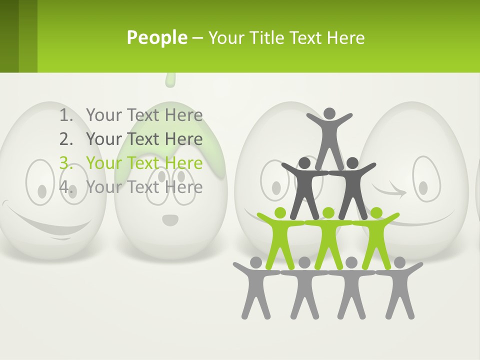 A Group Of Eggs With Faces Painted On Them PowerPoint Template