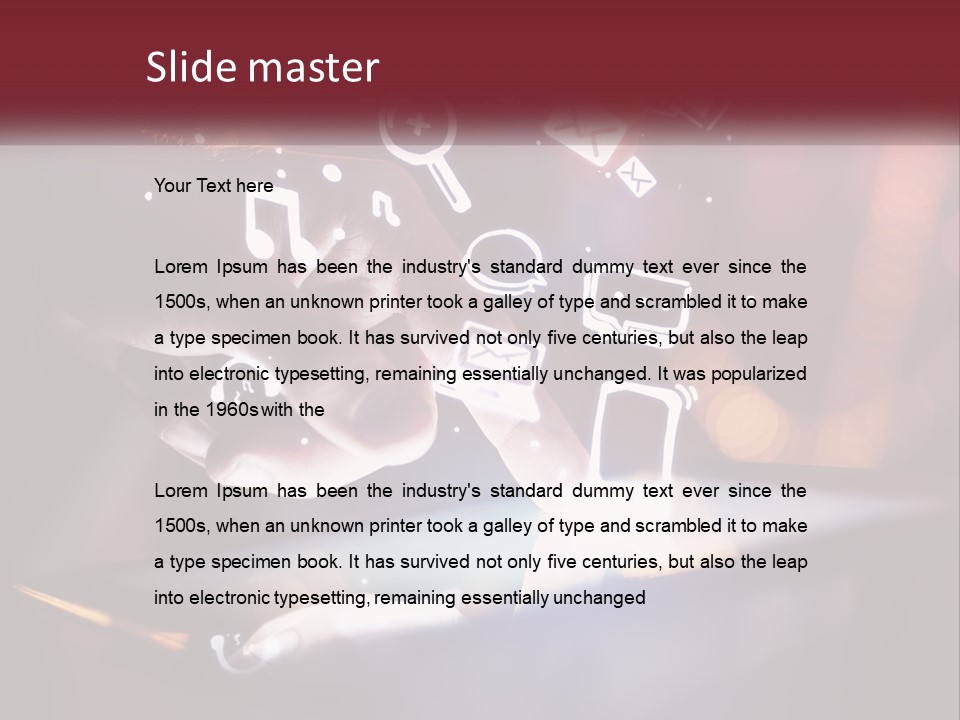 A Person Using A Tablet With Icons Coming Out Of It PowerPoint Template