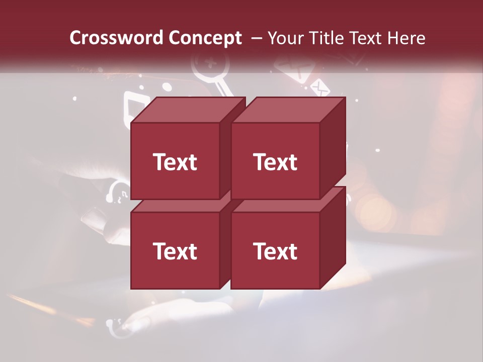 A Person Using A Tablet With Icons Coming Out Of It PowerPoint Template