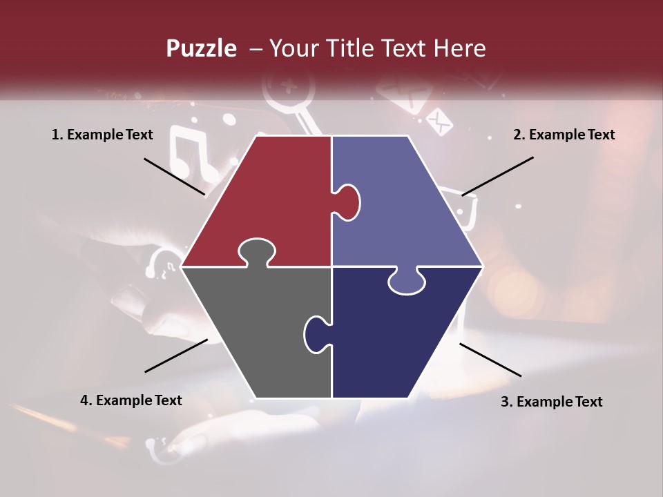 A Person Using A Tablet With Icons Coming Out Of It PowerPoint Template