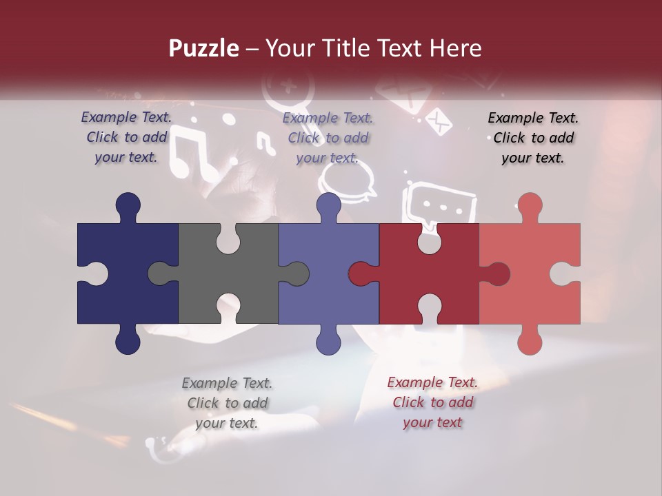 A Person Using A Tablet With Icons Coming Out Of It PowerPoint Template