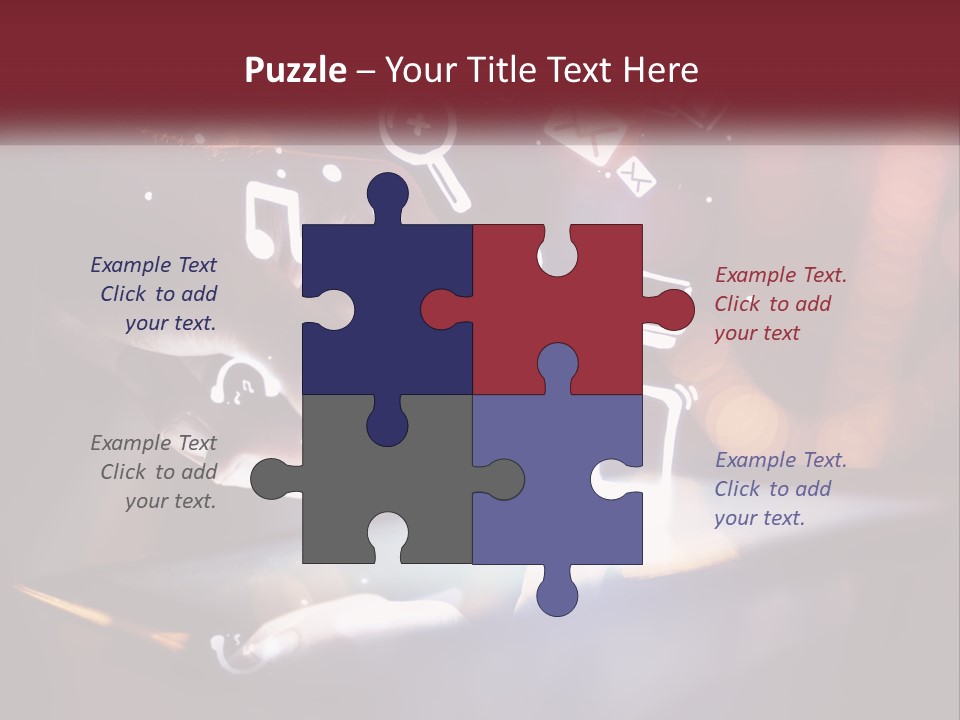 A Person Using A Tablet With Icons Coming Out Of It PowerPoint Template