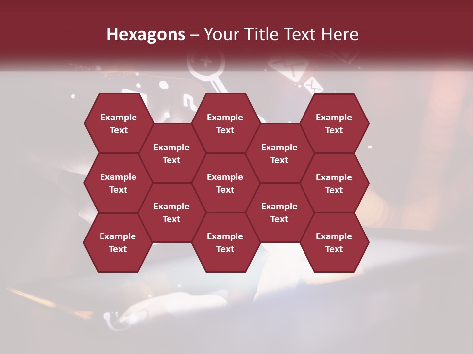 A Person Using A Tablet With Icons Coming Out Of It PowerPoint Template