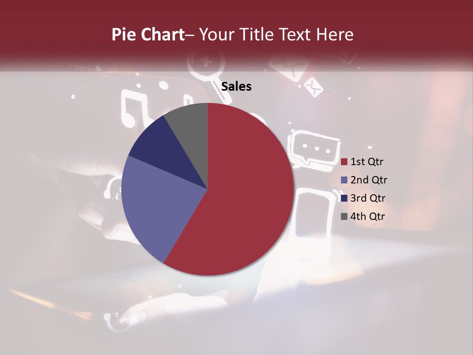A Person Using A Tablet With Icons Coming Out Of It PowerPoint Template