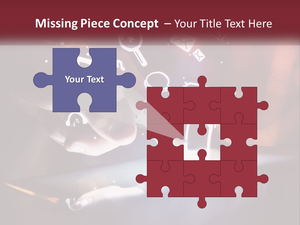 A Person Using A Tablet With Icons Coming Out Of It PowerPoint Template