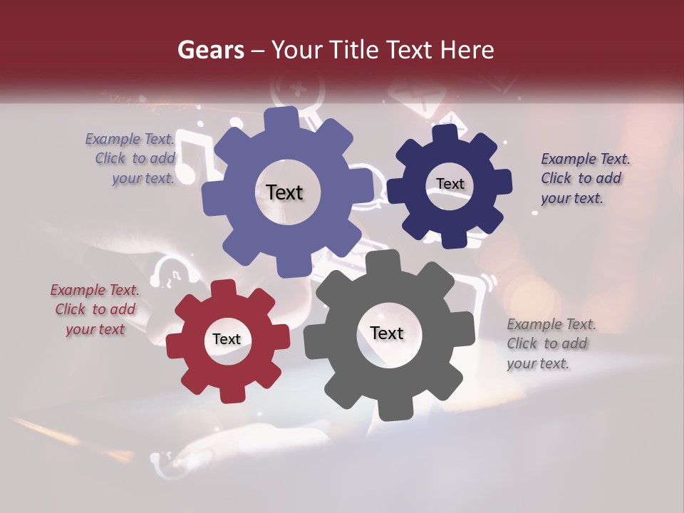 A Person Using A Tablet With Icons Coming Out Of It PowerPoint Template