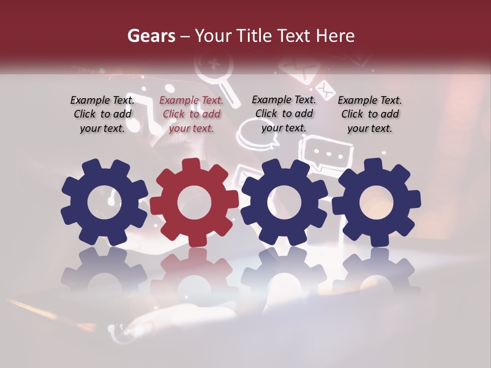 A Person Using A Tablet With Icons Coming Out Of It PowerPoint Template