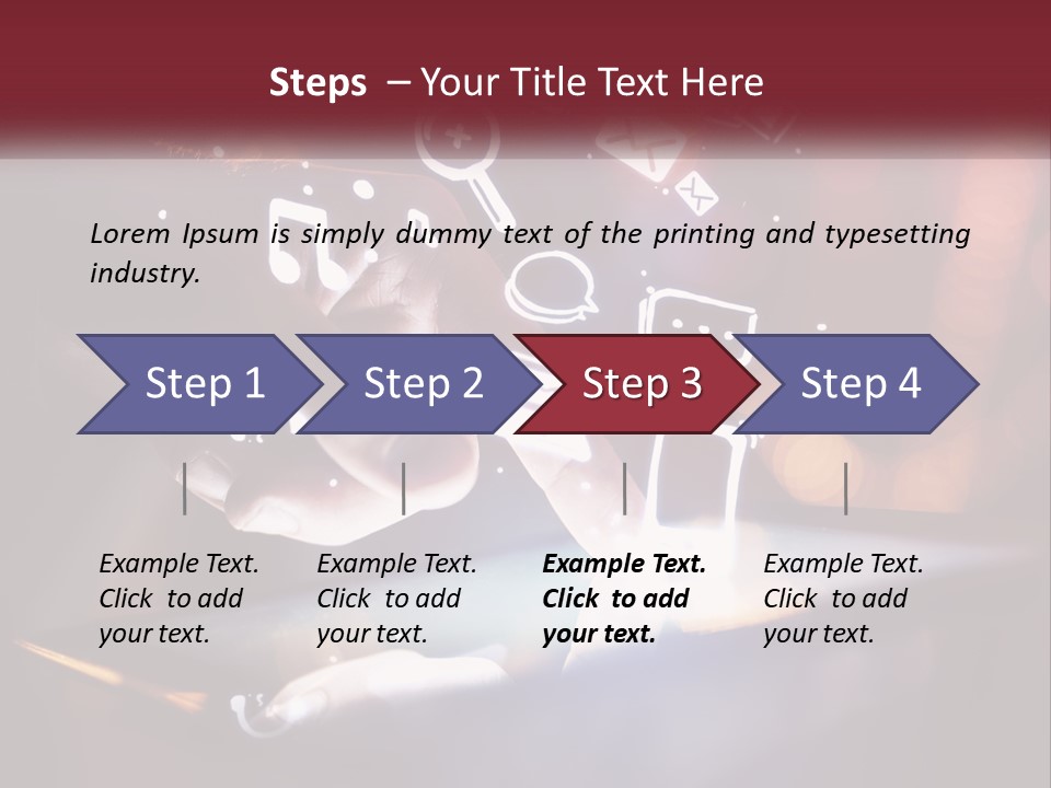 A Person Using A Tablet With Icons Coming Out Of It PowerPoint Template