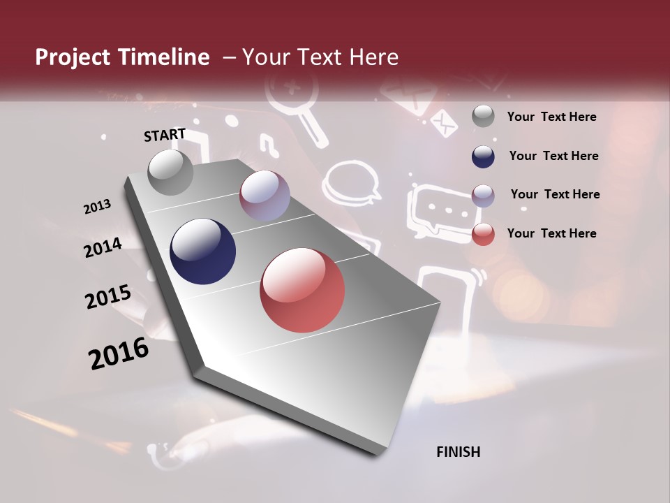 A Person Using A Tablet With Icons Coming Out Of It PowerPoint Template