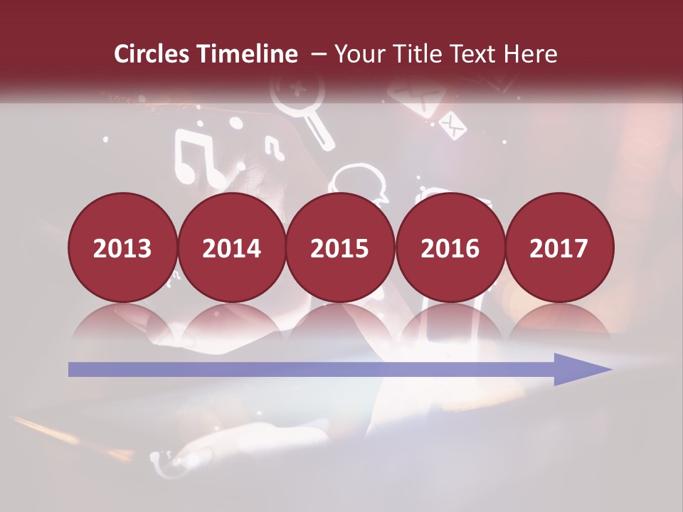 A Person Using A Tablet With Icons Coming Out Of It PowerPoint Template