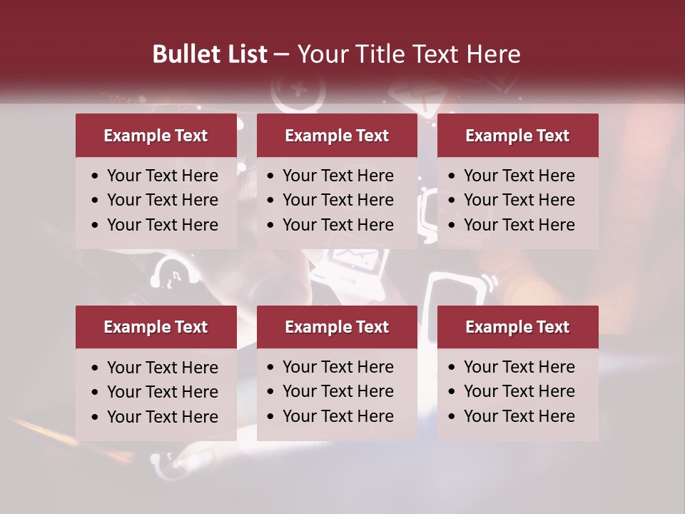 A Person Using A Tablet With Icons Coming Out Of It PowerPoint Template