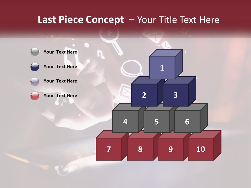 A Person Using A Tablet With Icons Coming Out Of It PowerPoint Template