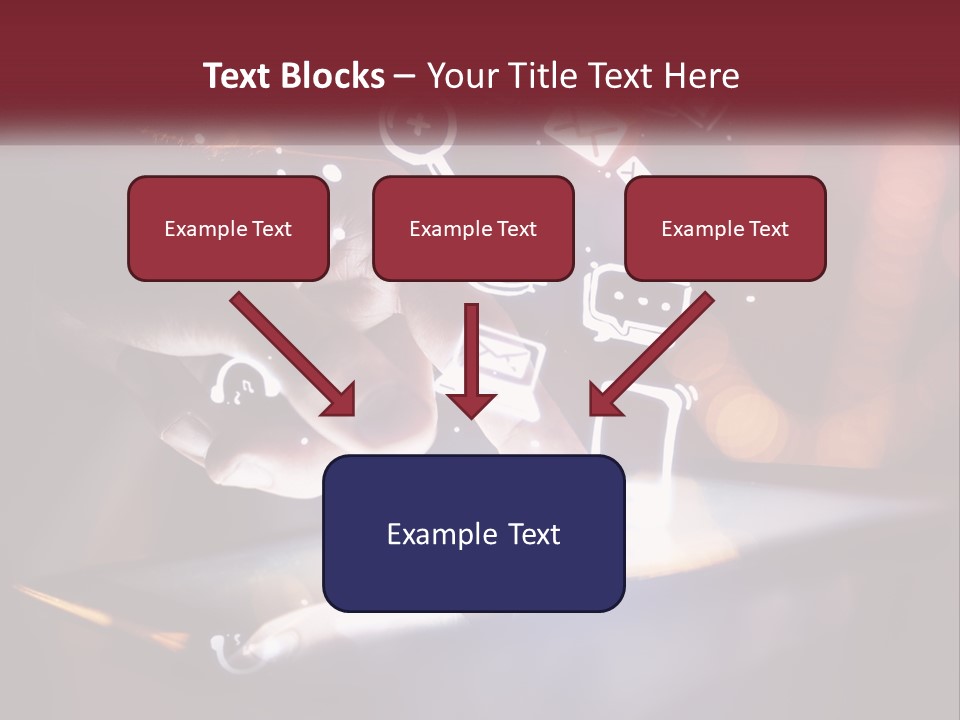 A Person Using A Tablet With Icons Coming Out Of It PowerPoint Template