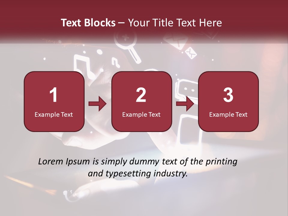 A Person Using A Tablet With Icons Coming Out Of It PowerPoint Template