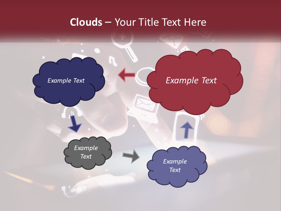 A Person Using A Tablet With Icons Coming Out Of It PowerPoint Template