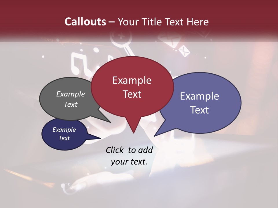 A Person Using A Tablet With Icons Coming Out Of It PowerPoint Template