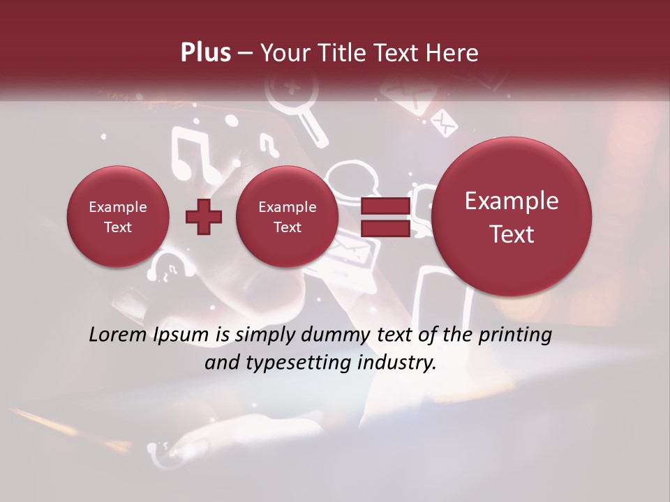 A Person Using A Tablet With Icons Coming Out Of It PowerPoint Template