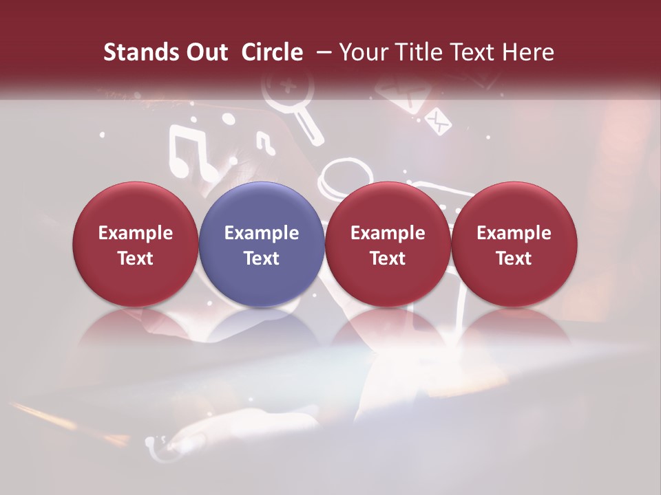 A Person Using A Tablet With Icons Coming Out Of It PowerPoint Template