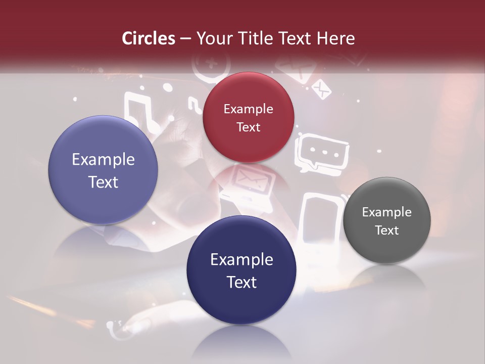 A Person Using A Tablet With Icons Coming Out Of It PowerPoint Template