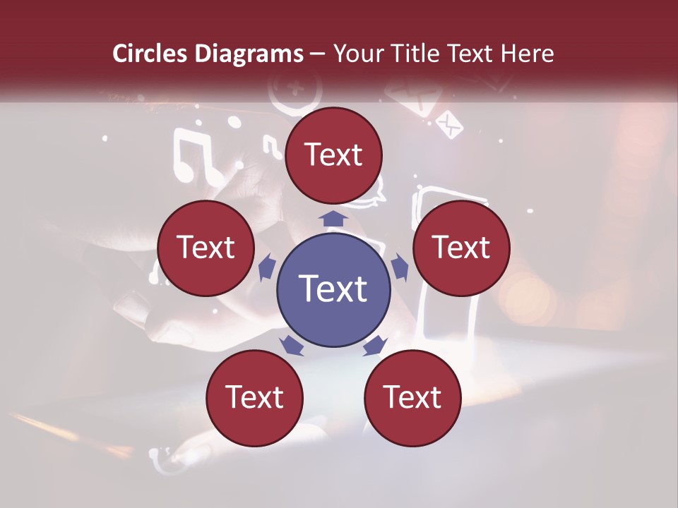 A Person Using A Tablet With Icons Coming Out Of It PowerPoint Template